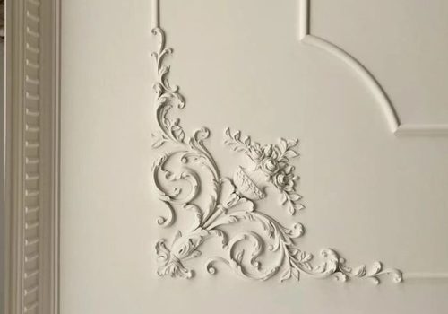 28_x28_ (70x70cm) Unpainted Ceiling Big Corners, Carved Ceiling Corner, Back Flat, Decorative Panels for Wall, Ceiling Medallion, RZ007A